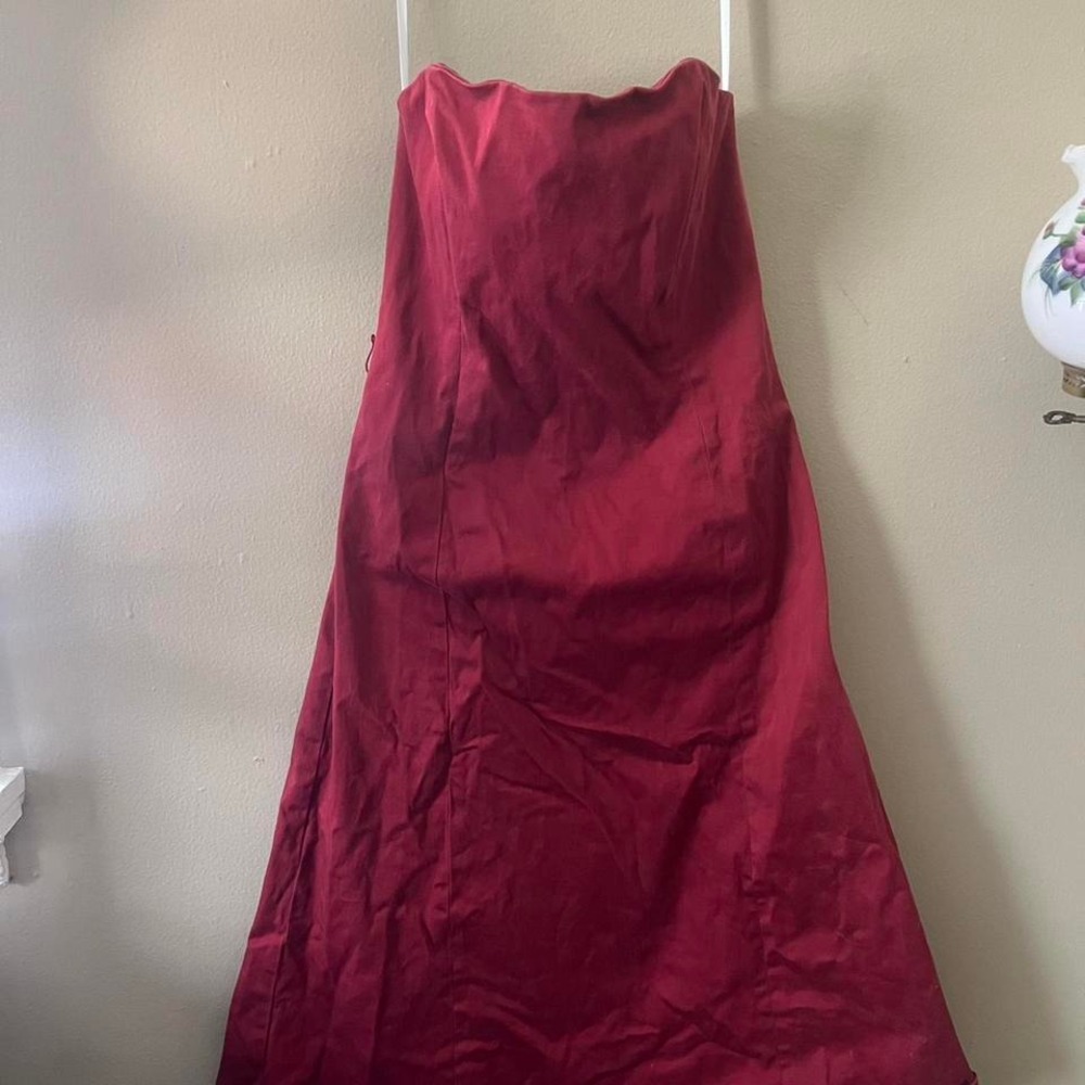 Robin Jordan Red Strapless Formal Dress Evening Gown‎ Made in USA Size 8